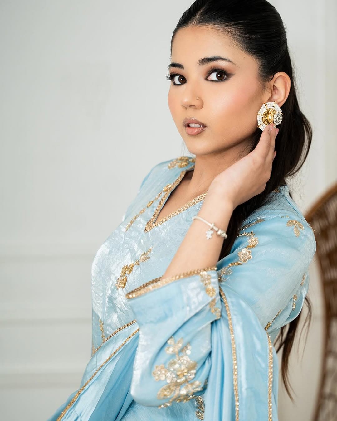 Editorial makeup on set